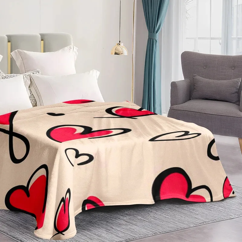 

JHB55Уютное фланелевое одеяло на День святого Валентина с сердечками красной линии вырабатывает глубокую любовь и уход за вашим партнераJKm!