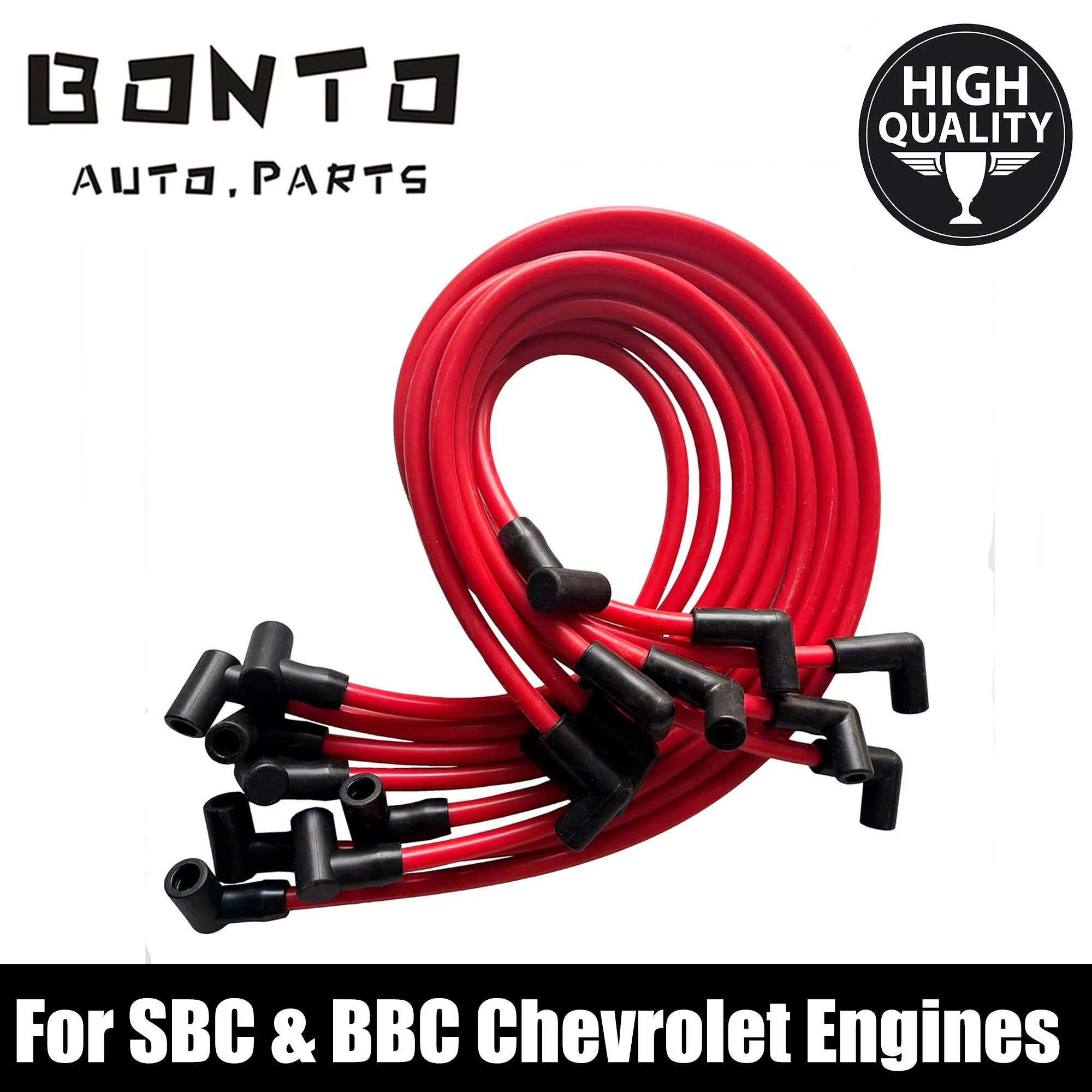 

BONTO 10.5 mm Wires 9 Pcs Spark Plug Wire Set for HEI SBC BBC 350 383 454 Electronic High Performance