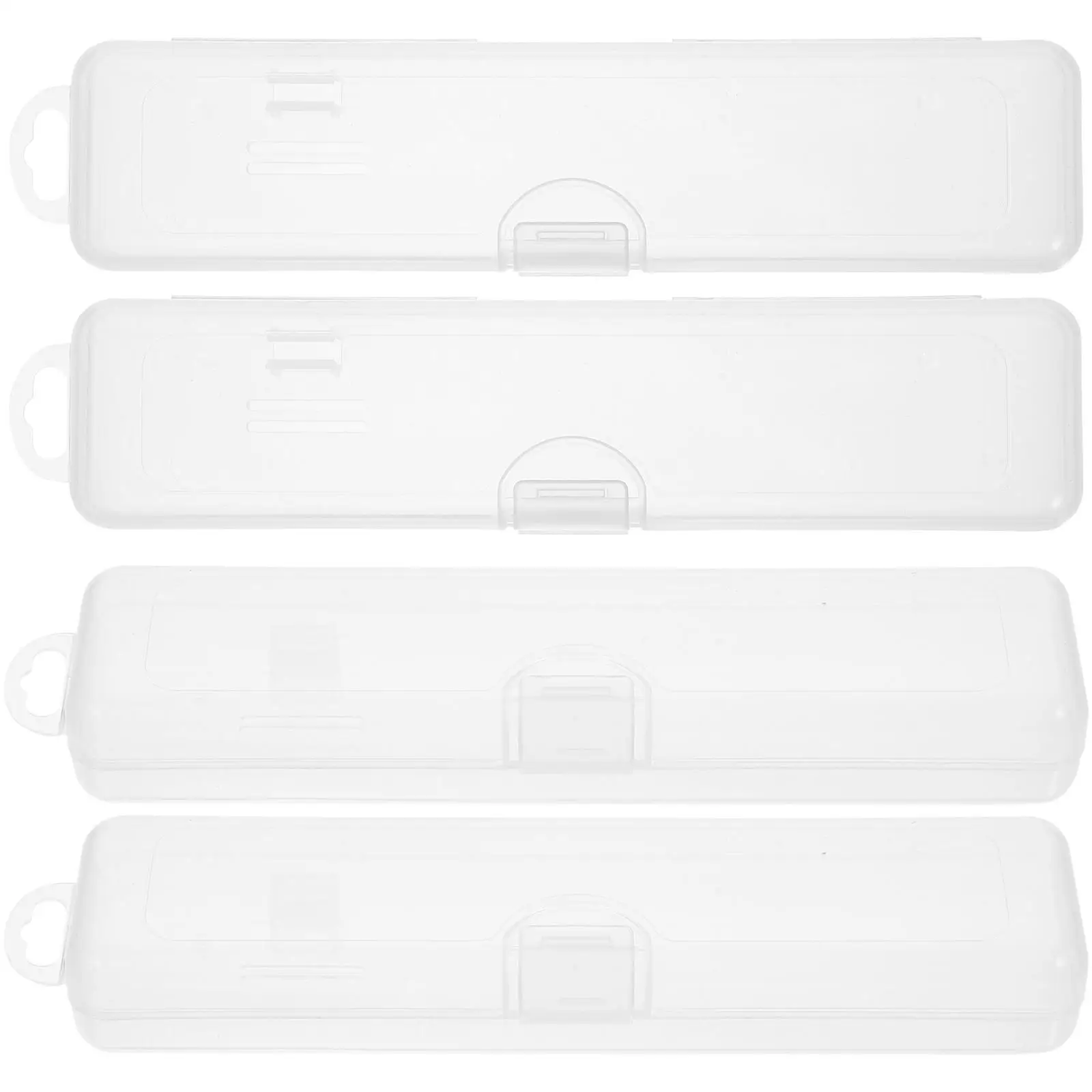 

4 Pcs Toothbrush Toothpaste Box Portable Travel Case Clear Plastic Organizer Container Protective Cover Storage