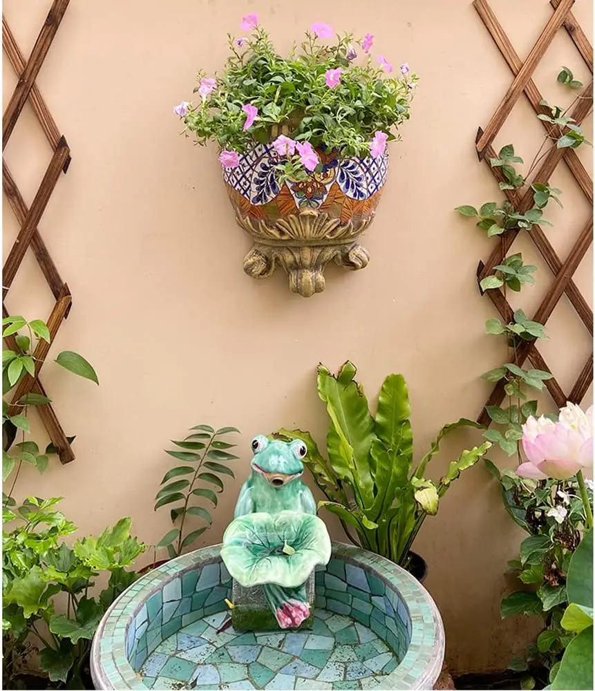 Mosaic Ceramics Wall Planter,Wall Hanging Planter Flower Pots for Fence Planters, Wall Planter that are Easy to Hang,Sun-Resista