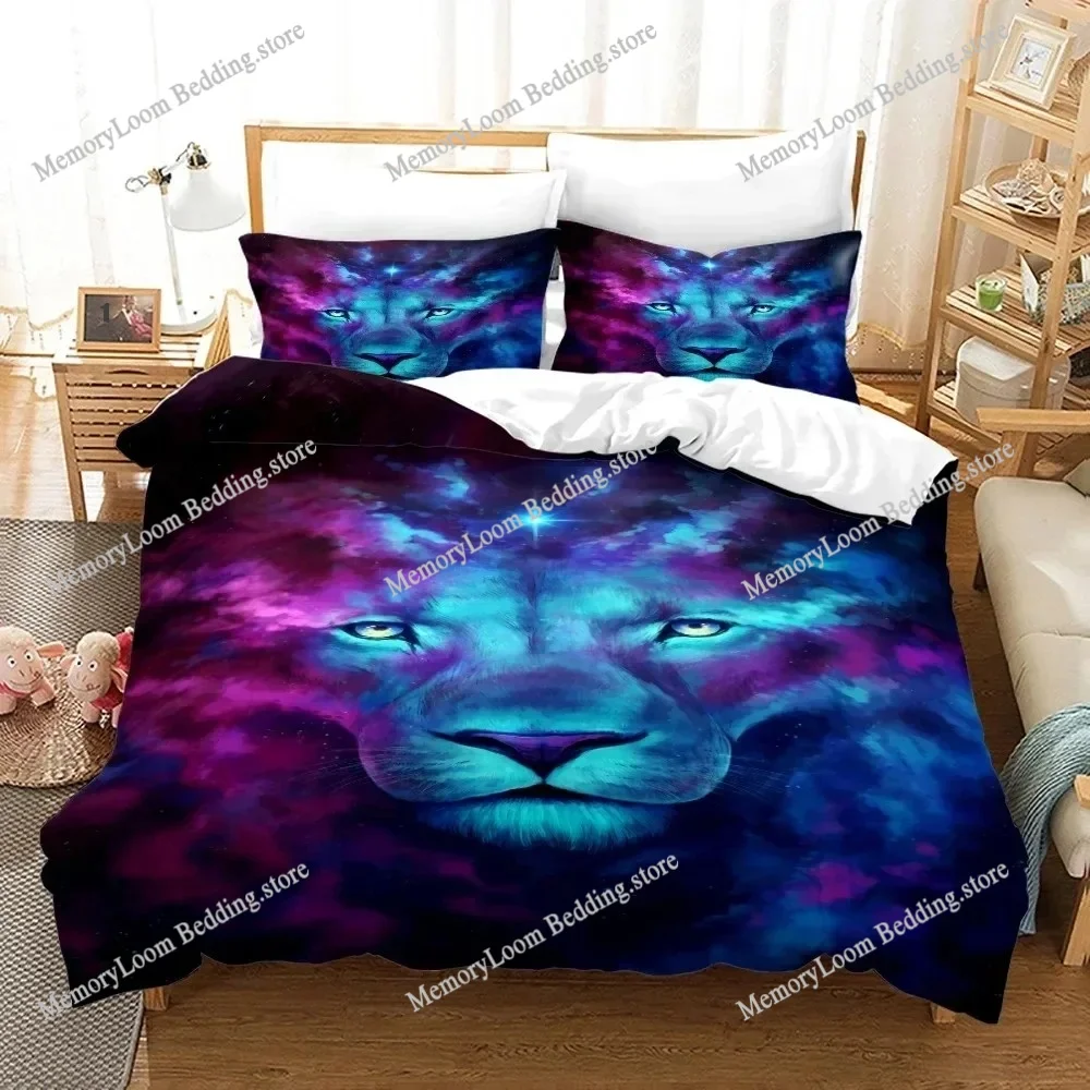 

3D Print Anime Monster Bedding Set Single Twin Full Queen King Size Animal Tag Lion Wolf Bed Set Adult Bedroom Duvetcover Set