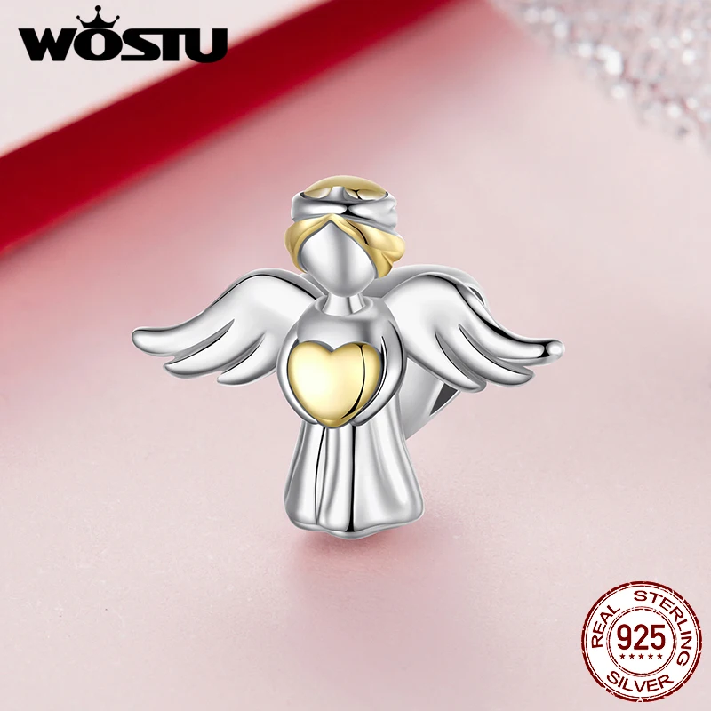 WOSTU 925 فضة الأسرة مجوهرات سلسلة الأم وابنتها سحر شقيقة الخرز الملاك الحارس قلادة صالح سوار ذاتي الصنع جديد