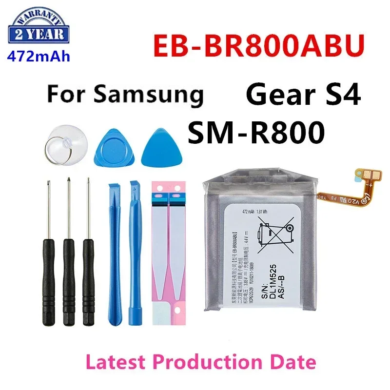 

Brand New EB-BR800ABU 472mAh Battery For Samsung Gear S4 SM-R800 SM-R805 SM-R810 Smart Watch Batteries+Tools