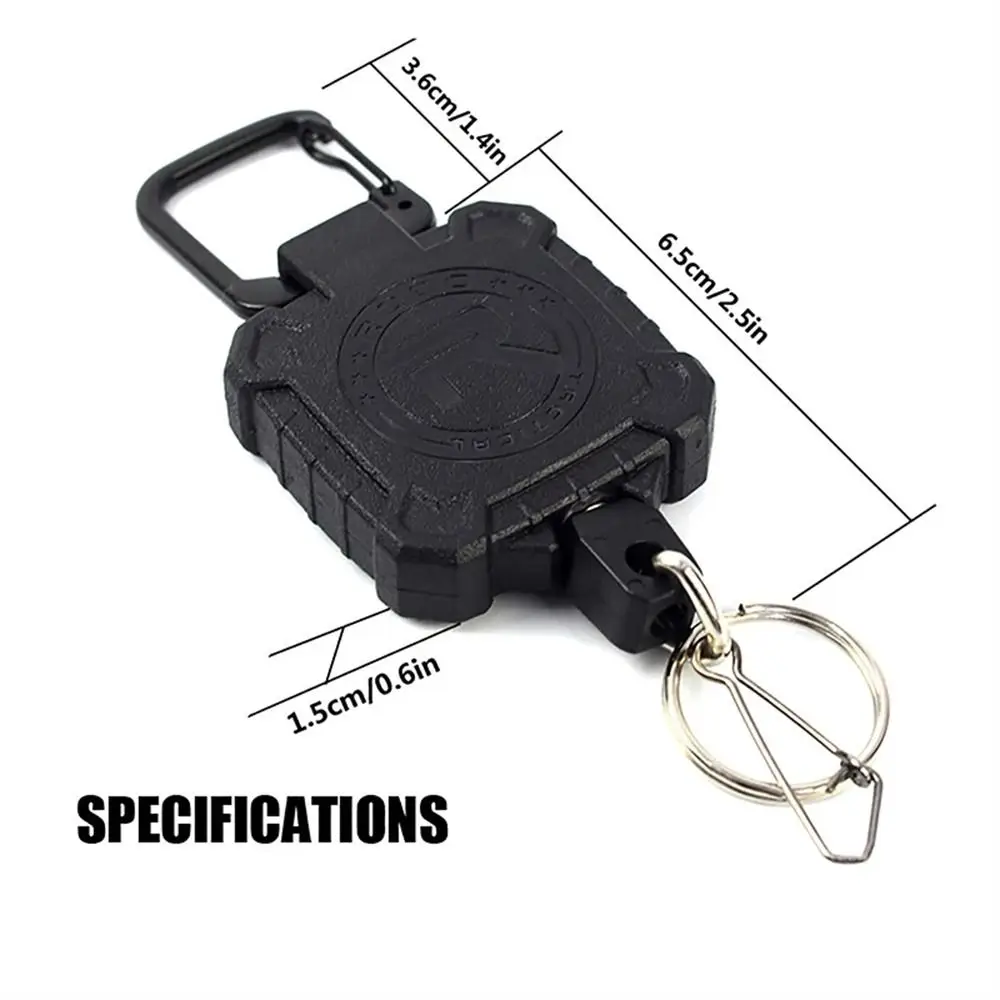 Fotografia 7: Chaveiro Retrátil de Cabo de Aço de Alta Resistência Multifuncional com Fivela de Fácil Puxar e Suporte Telescópico Antifurto para Crachá