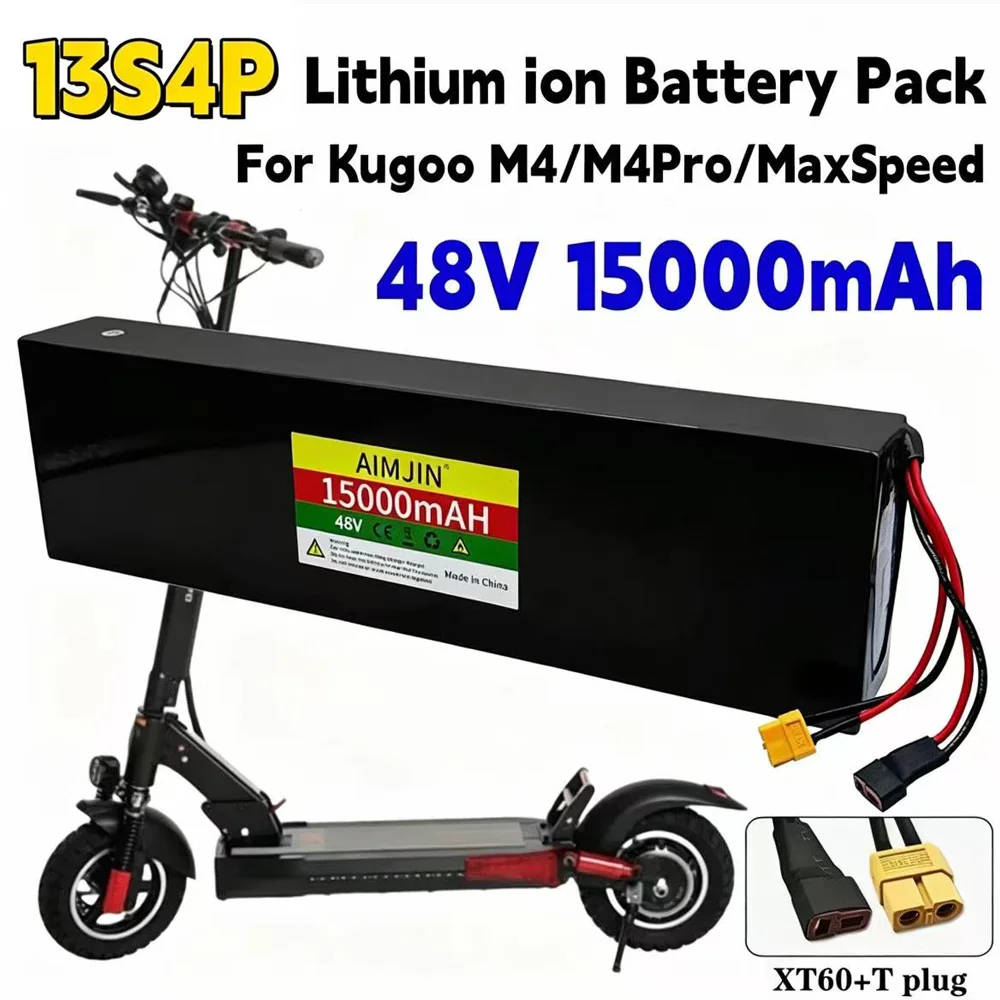 

48V 15Ah lithium-ion battery 1000W 13S4P 18650 lithium-ion battery pack for 54.6V for Citycoco BMS electric scooters