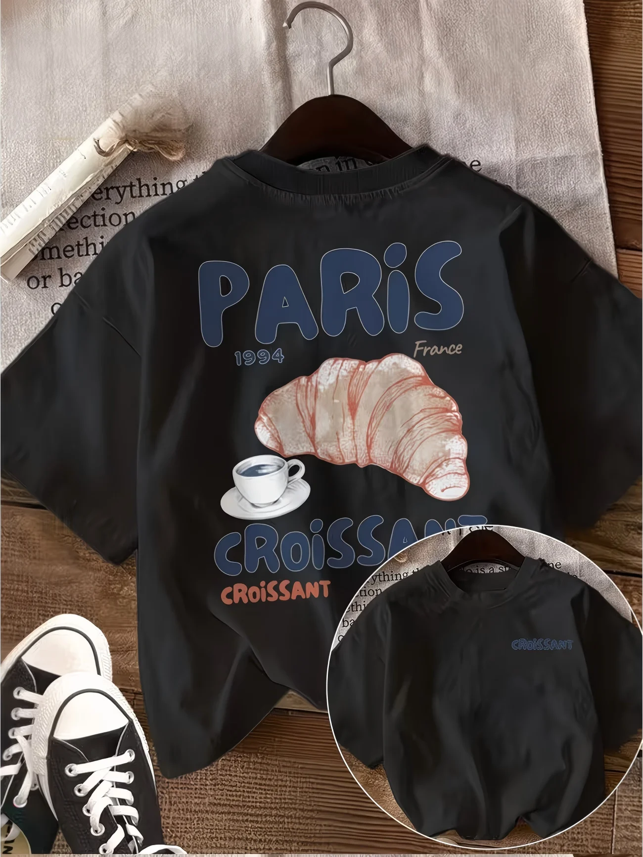 Paris France 1994 Vintage Graphic Women T-Shirt Retro Travel Souvenir Tee Summer Short Sleeve Harajuku Aesthetic Streetwear Tops