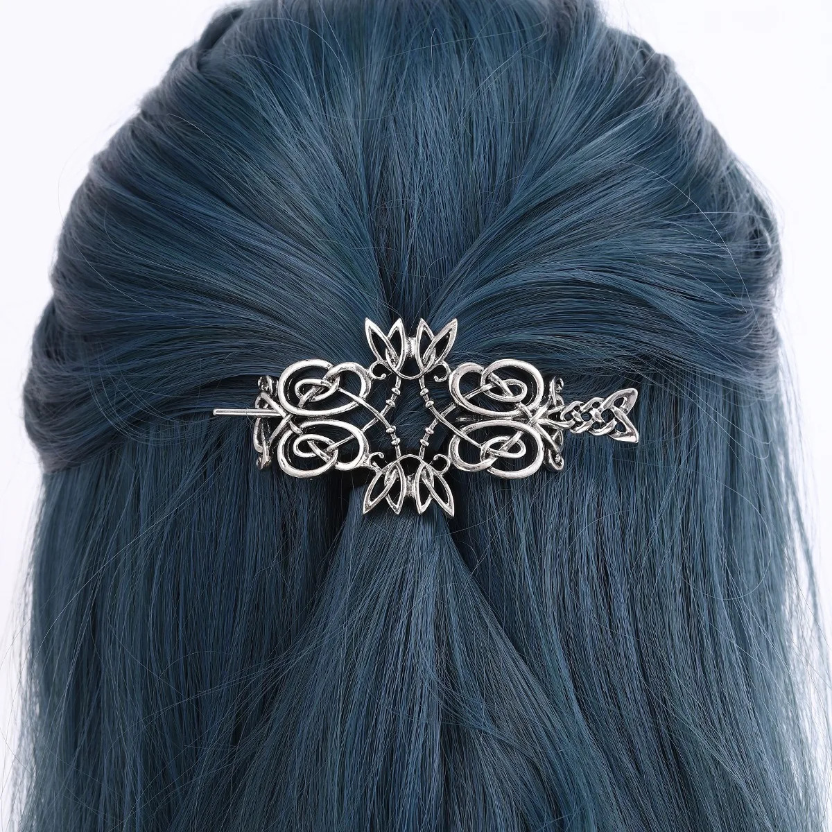 1pc Retro Metalen Bloem Blad Verpakt Haarspeld Nis Keltisch Patroon Haarspeld Middeleeuwse Stijl Retro Feest Gepersonaliseerde Hoofddeksels