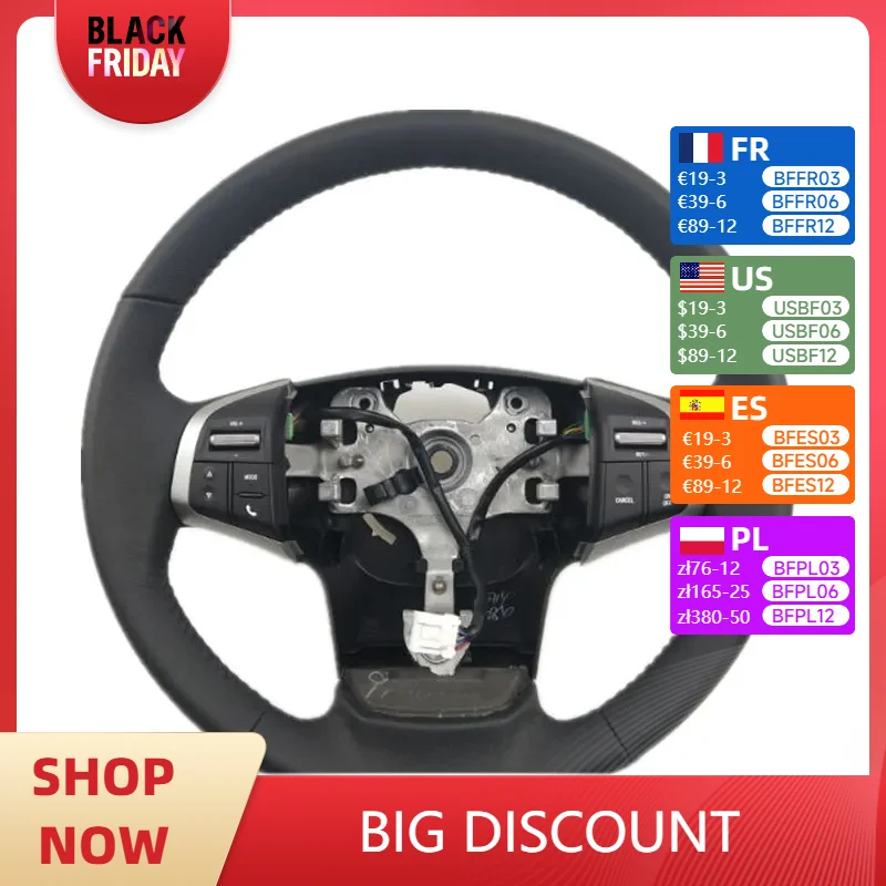 For Isuzu DMAX MUX Leather Steering Wheel Assembly With Audio Cruise Control Switch