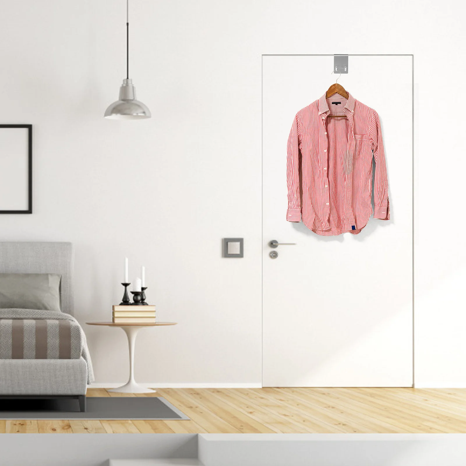 

Over The Door Hook Double Sides Stainless Steel Non-Rust Sponge Cushion Over Door Coat Hanger Towel Hook Organizer