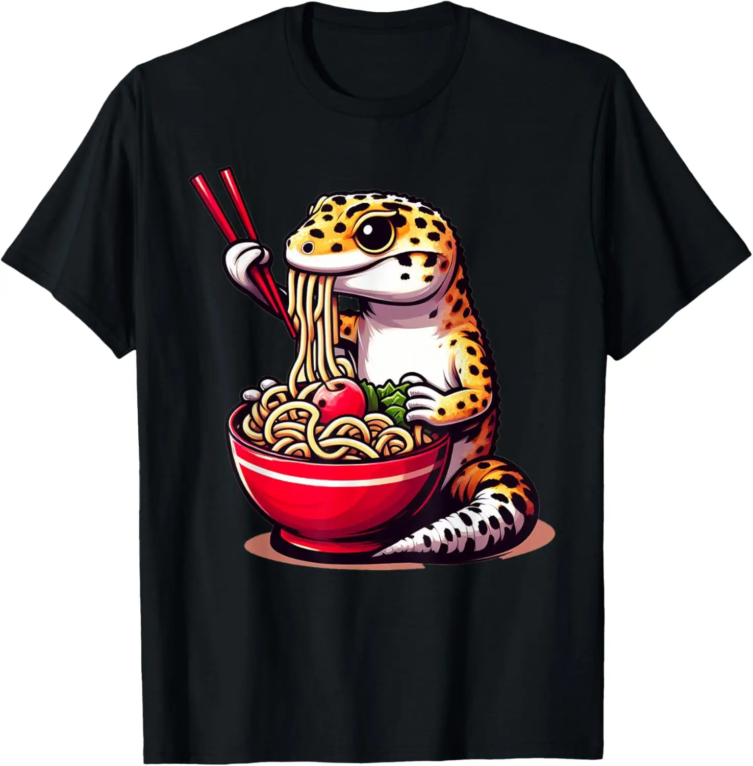 Футболка Gecko Anime Japanese Kawaii Ramen Reptile Leopard Gecko