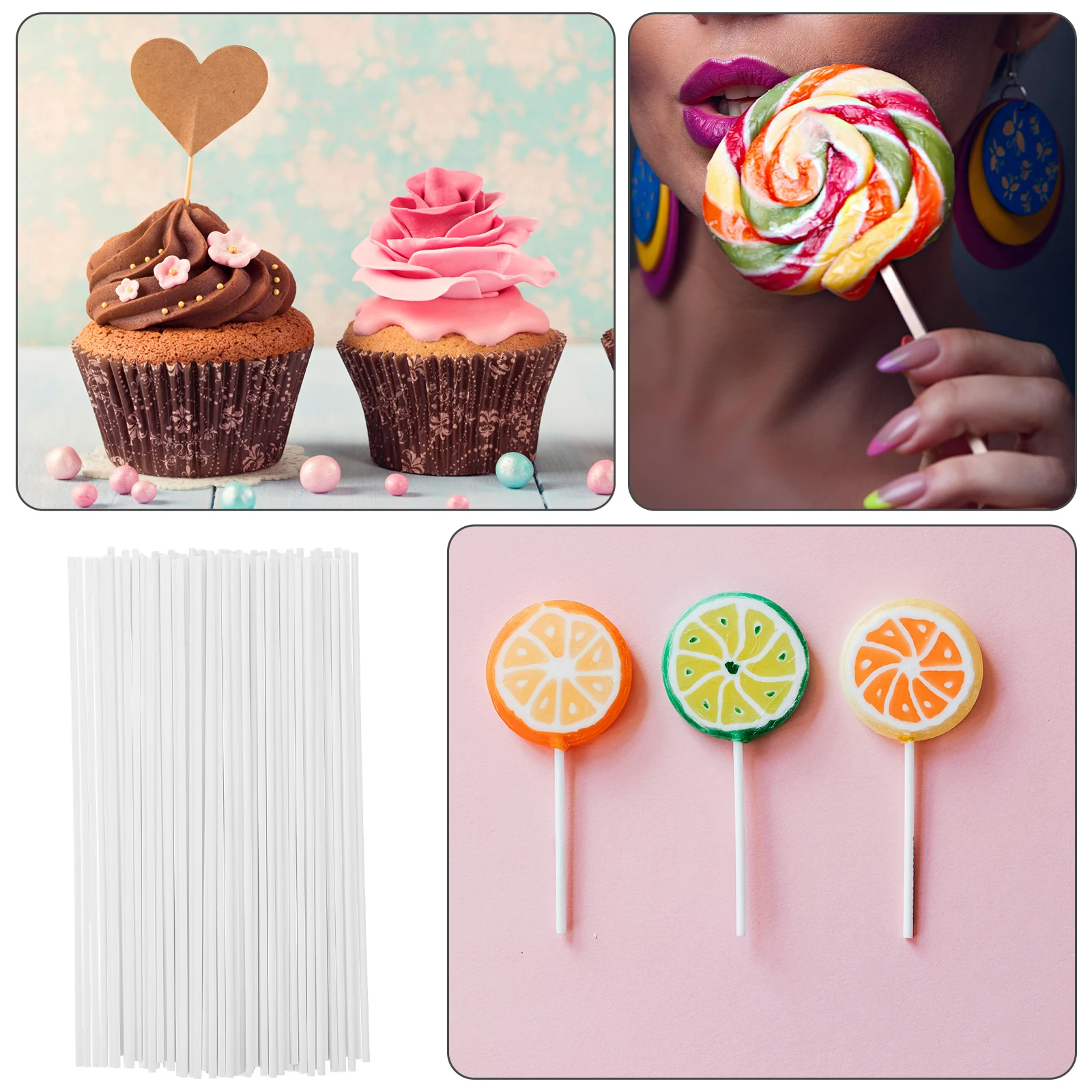 

100pcs Paper Paper Treat For Party Baking Tools Cotton Cotton Candy Convenient Candy Diy Candies Sticks Sticks