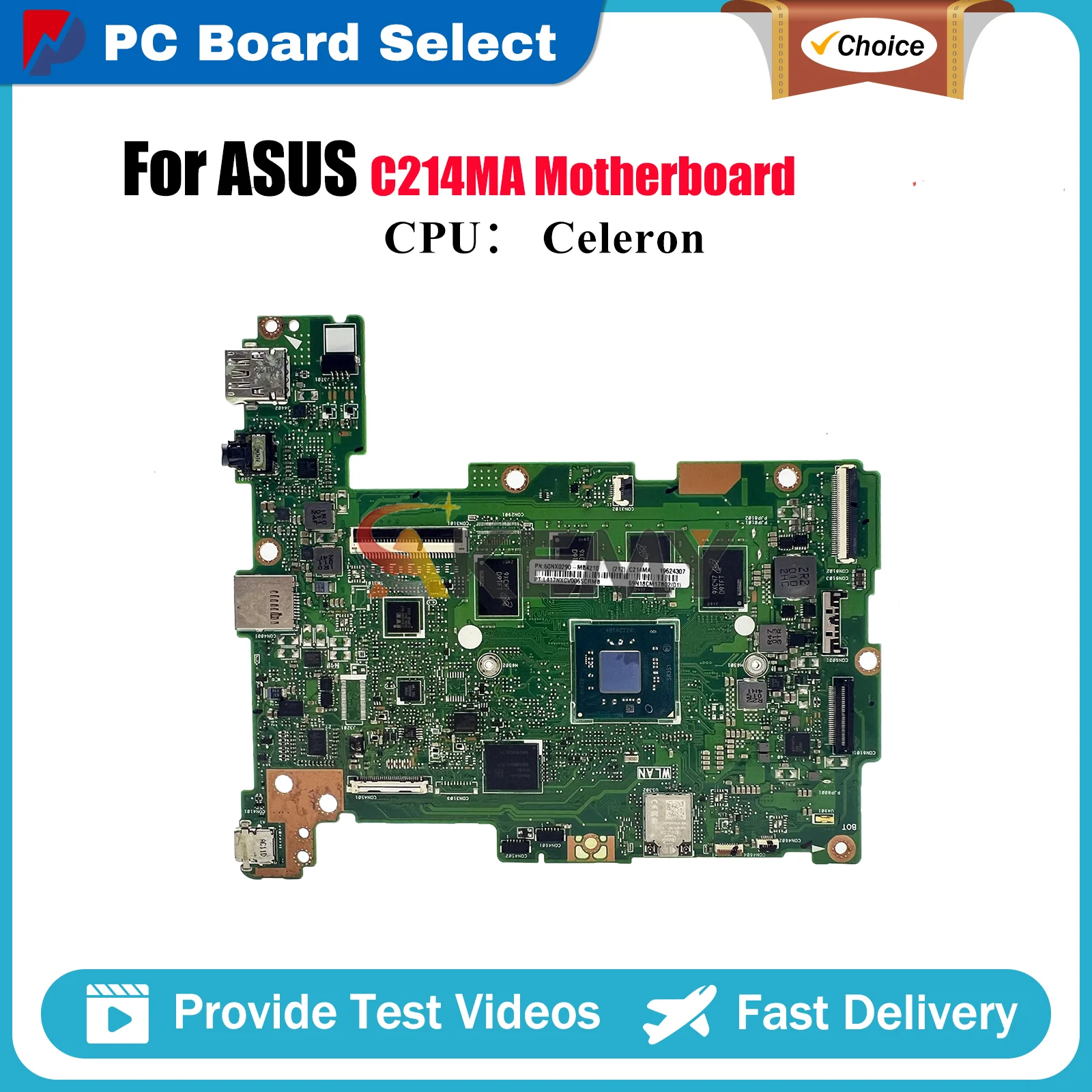 

C214MA Материнская плата для ноутбука ASUS Chromebook C214M C214MA Материнская плата для ноутбука с процессором Celeron 100% тестирование ОК быстрая доставка stk