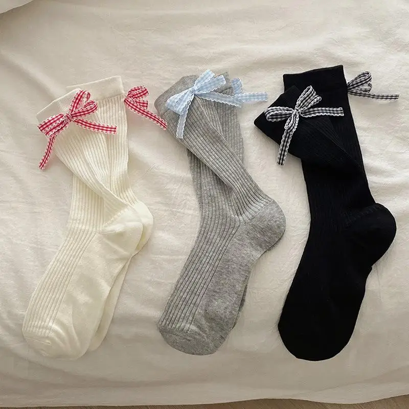 Women Ankle Socks Summer Bow Print Breathable Non-Slip Stay-Up Heel Trendy Korean Style Instagram Fashion Casual Socks
