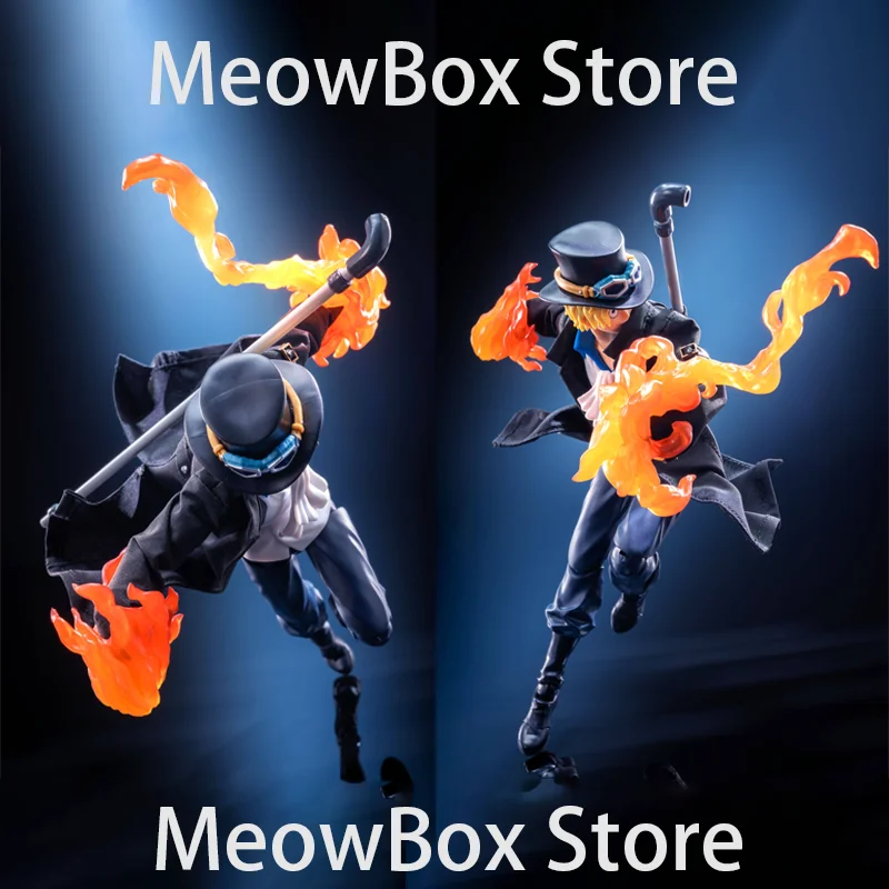 

MeowBox One Piece Sabo 1/12 Black Long Windbreaker Coat With Fire Effect Accessory Anime Clothes For 6 Inch Action Figure Toy