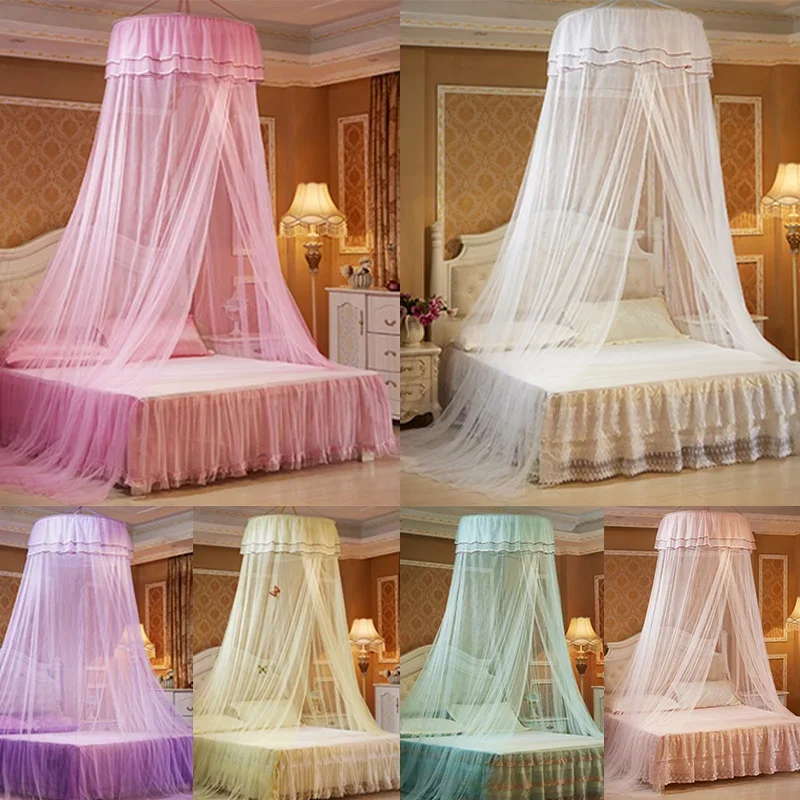 Round Ceiling Mosquito Net Princess Round With Butterfly Decoration Canopy Bed Curtain Netting For Bed Bedroom Dorm Room Decor