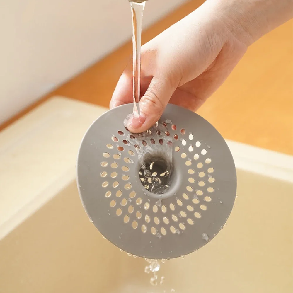 Bathroom Drain Hair Catcher Bathtub Shower Drain Hair Trap Strainer Silicone Floor Drain Protector Kitchen Sink Filtration Net