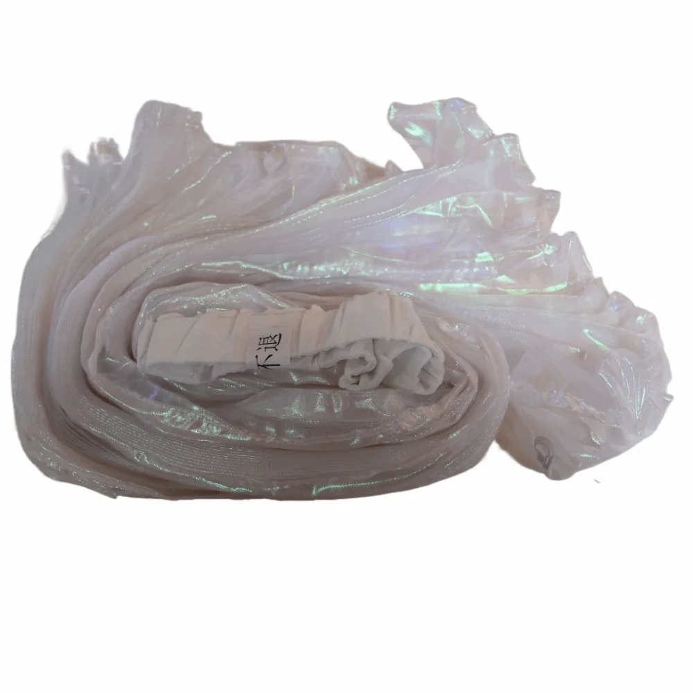 65cm 벨리댄스 날개 투명 색상 반짝이는 질감 댄스 공연 소품 주름진 망토 목에 걸 수 있는 댄스 의상 소품