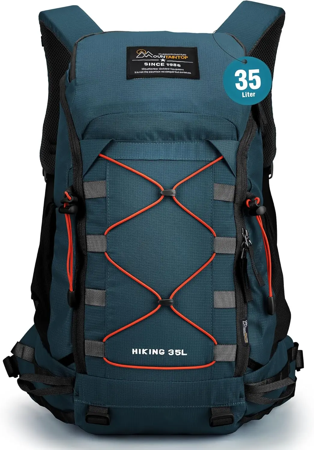 

35L Lightweight Hiking Backpack for Outdoor Travel Camping Daypack with Rain Cover, Blue