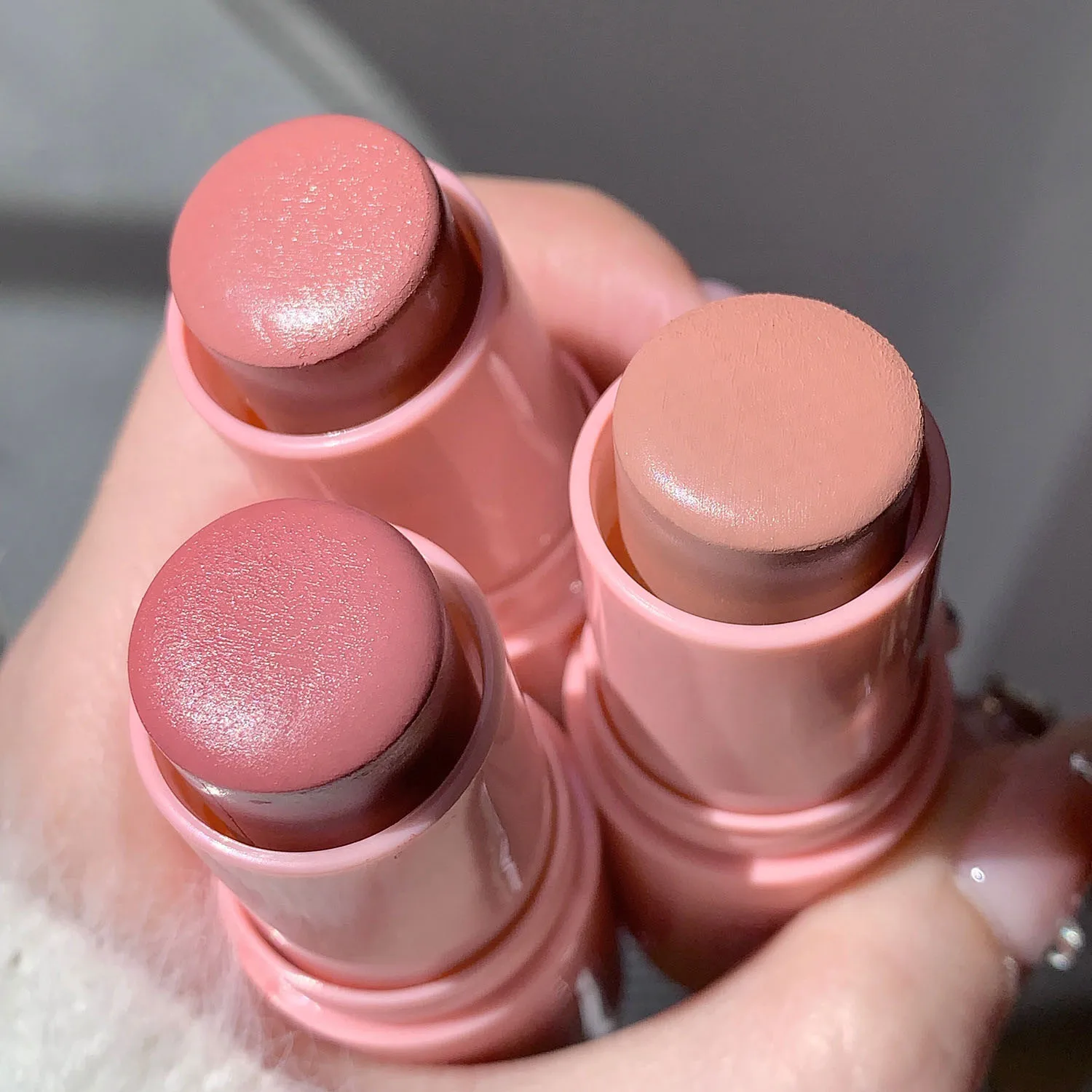 Colorete Natural para mejillas, Bálsamo hidratante, resistente al agua, palos de melocotón, nutre el contorno, sombra de ojos, colorete, maquillaje