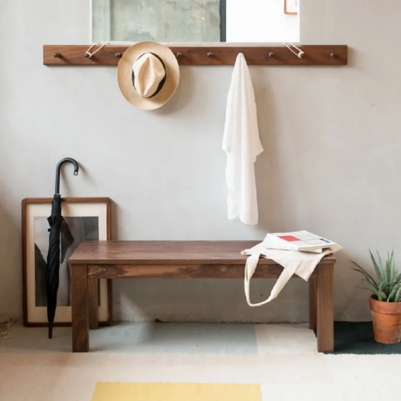 Solid Wood Wall Mounted Organizer Rustic Entryway Coat Rack Multi-Purpose Home Decor Bedroom Door