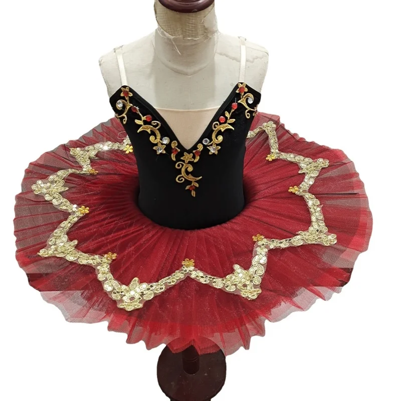 

PD07033 Girls Ballet Tutu Dress Kids Dance Costume for Stage Performance and Daily Practice