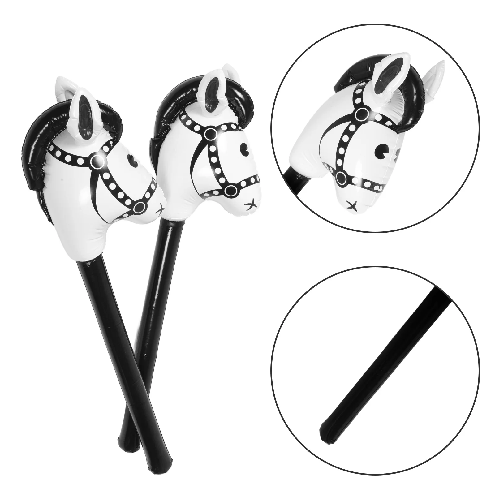 4pcs Horse Inflatable Stick Set Party Cheering Prop Inflatable Horse-Head Stick Inflatable Horse Stick Inflatable Sticks Prop