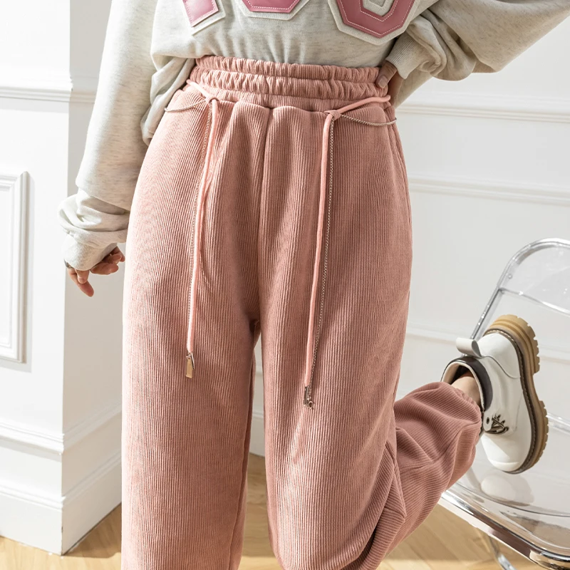 

Ladies Fashion Corduroy Sweatpants Women Clothing Girls High Waist Chenille Trousers Female Woman Streetwear Clothes BPy281