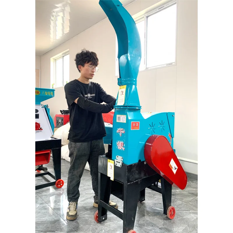 سيلاج العلف ساق العشب المروحية كسارة الماشية القشر القاطع تغذية الحيوان مزرعة 1.8 طن/ساعة #4