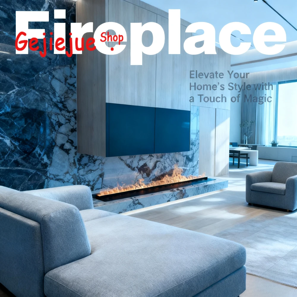 

Electric Mist Fireplace: APP/Voice Panel, No Smoke/No Fume, No Installation Needed,Child Lock & Realistic Fire Sound For