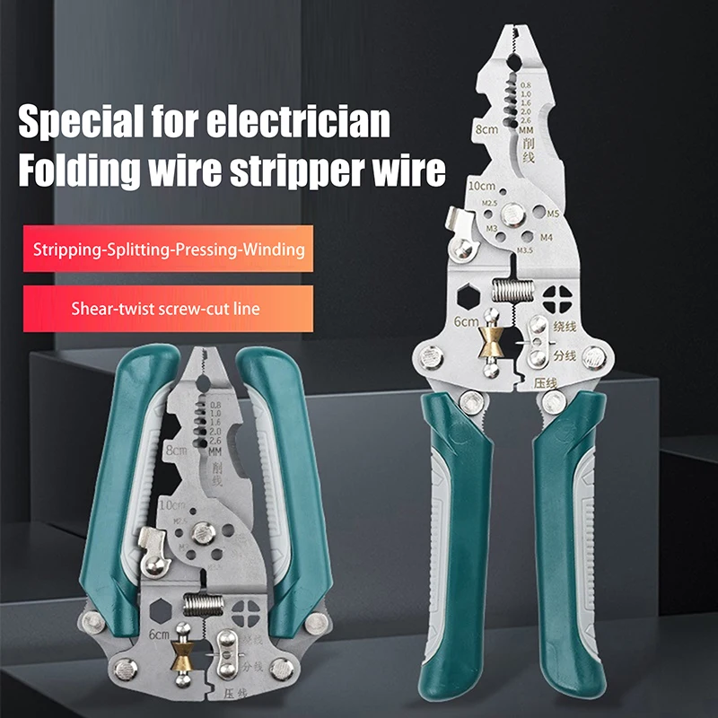 

1 шт. многофункциональный складной инструмент для зачистки проводов, щипцы для резки кабеля, плоскогубцы, электрик, инструменты для резки кабеля, проводки, инструменты для зачистки