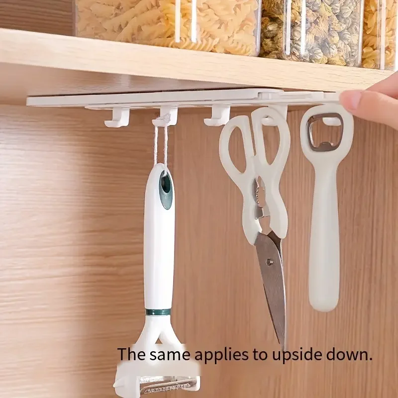 Wall-Mounted Storage Hook No Drill Telescopic for Bathroom Kitchen Organization of Home Accessories