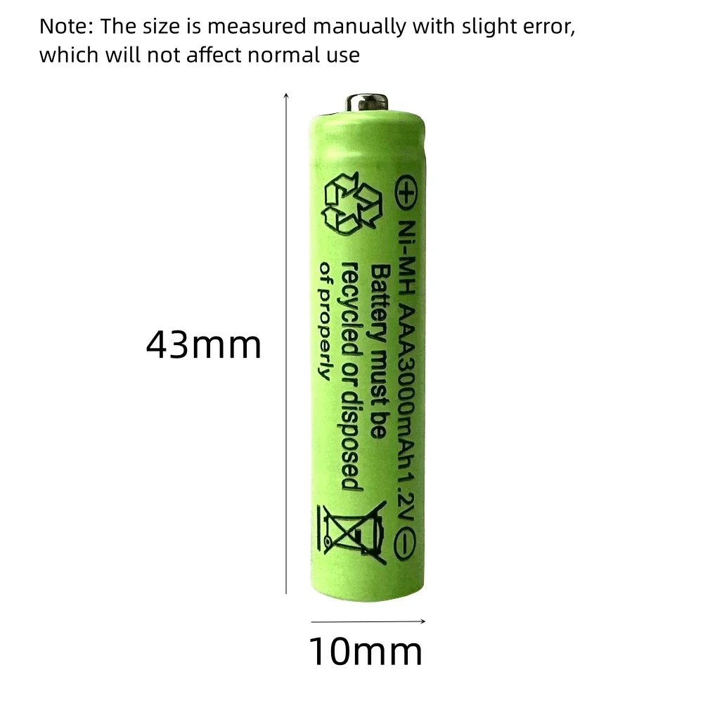 AAA 1.2V 3000mAh NI-MH Pre-cargado bateras recargables for para juguetes micrfono de la cmara Battery