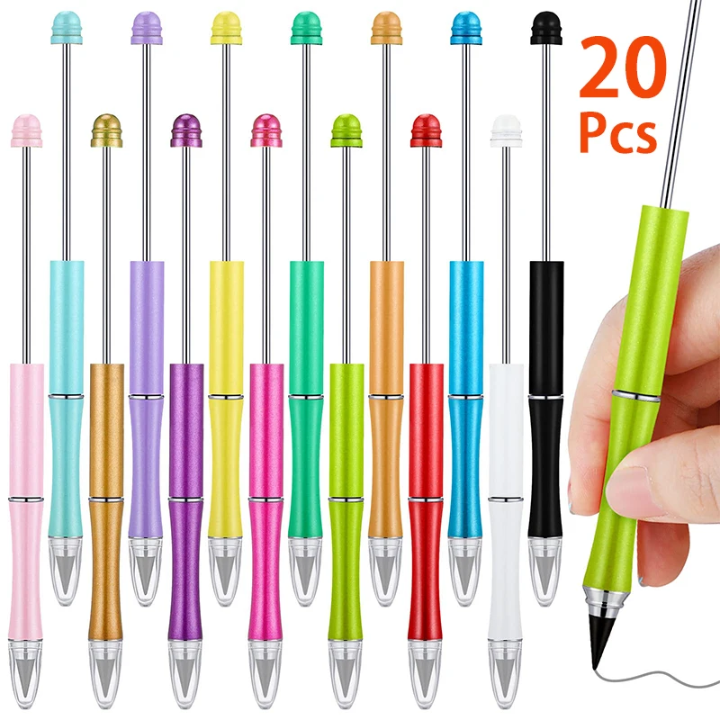 20Pcs Beadable Infinity Pencil Inkless Everlasting Pencil DIY Reusable Pencil Writing Pencil for Kids Students