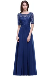 Elegant A Line Women Plus Size Lace Chiffon Bridesmaid Dresses Long For Wedding Evening Party Gown Guest Prom Vestidos De Soiree