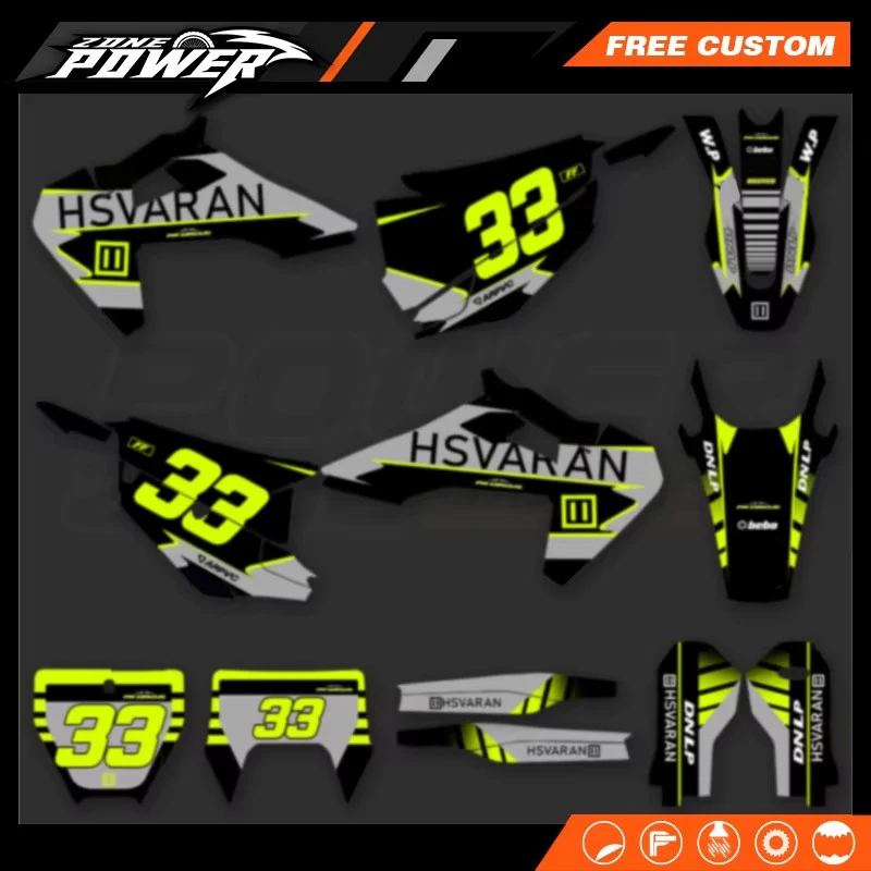 Powerzone دراجة نارية الرسومات الشارات ملصق أطقم ل Husqvarna TE FE 2020 2021 2022 2023 TC FC 2019 2020 2021 2022 84 #3
