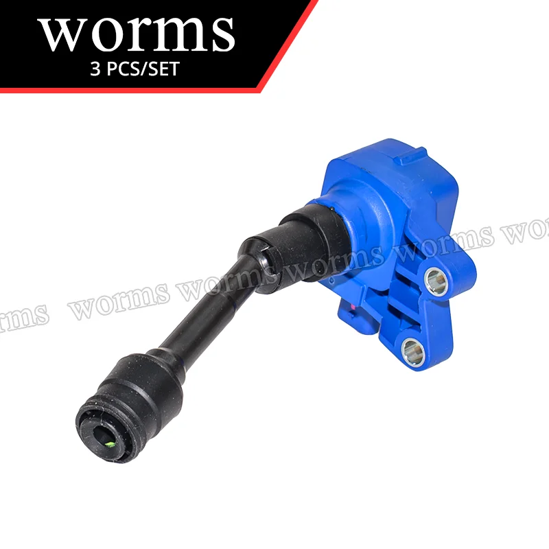 Worms Racing Ignition Coil High Performance 3PCS Set For Ford Fiesta Focus EcoSport 1.0L Ecoboost CM5G-12A366-CB