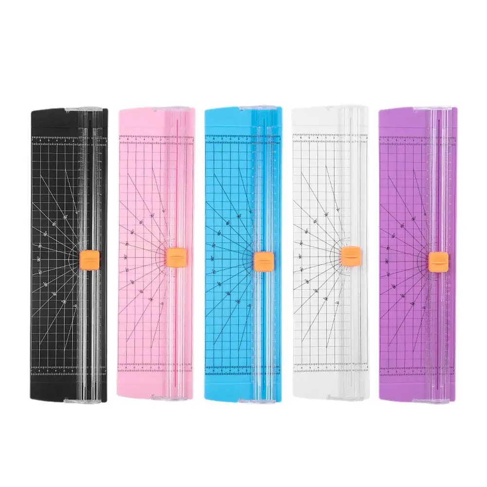 1 шт., резак для бумаги формата А4, безопасная защита и боковая линейка, инструмент для скрапбукинга для бумаги ручной работы, купонов, этикеток