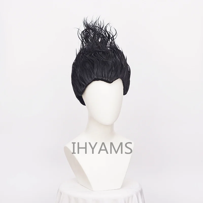 Peruca de cabelo sintético preto Ryuk, Resistente ao calor, Perucas Cosplay, Boné