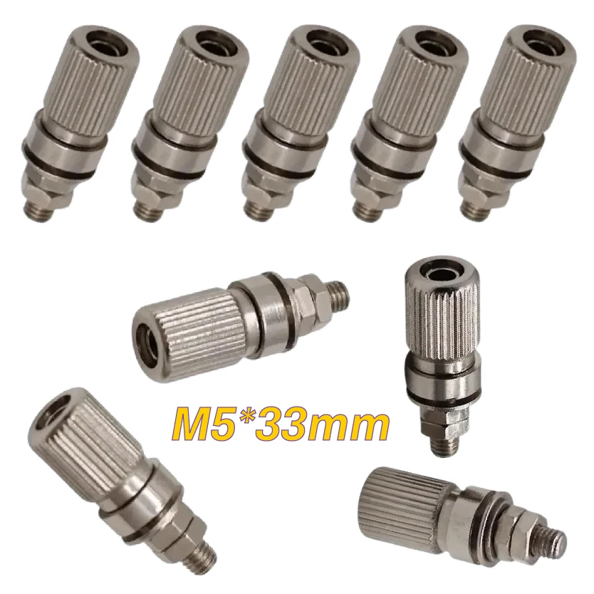 

Binding Post High Current M5 * 33 Metal Grounding Pole Wiring Pole 4mm Banana Socket Wiring Terminal