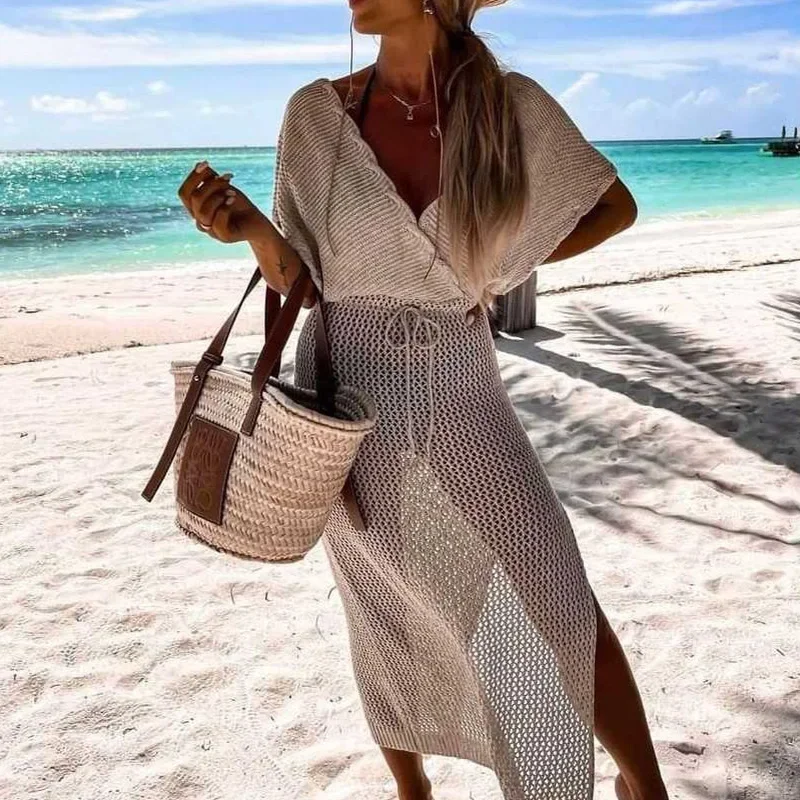 Sexy Women Solid Tank Top Split Skirt Home Wear Sets Summer Hollow Out Loose Pullover Short Top Fashion Pyjamas Set Dropshipping