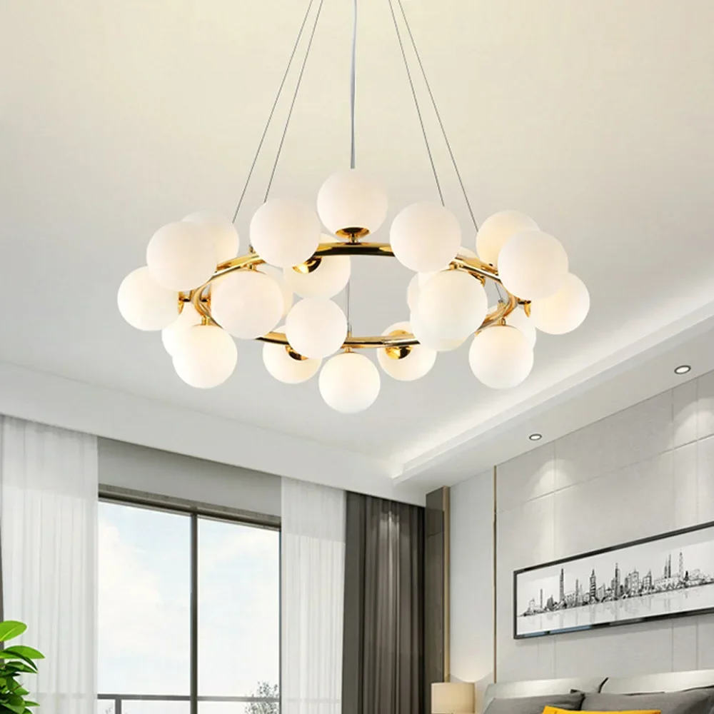 Modern LED Bubble Glass Chandelier Pendant Lamp for Living Room Dining Room Luminaire with 110V-220V Samsarah Lighting люстра