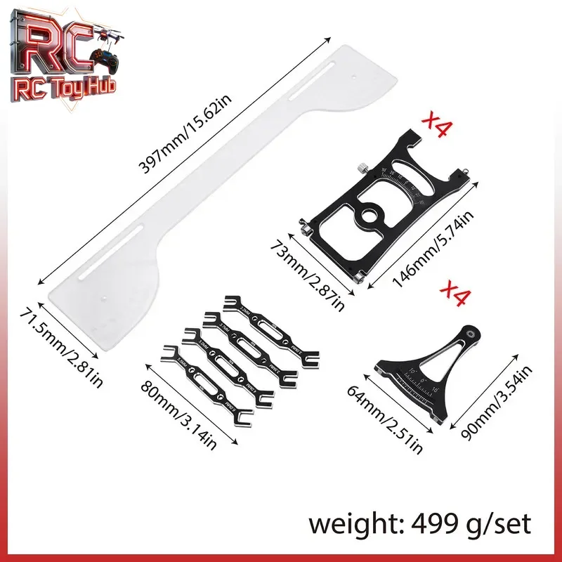 Rc Car Camber Gauge Set 1/7 1/8 Rc Off Road Truck Adjustment Tool For Arrma Losi Yk4082 Mjx H8H Rc Vehicles