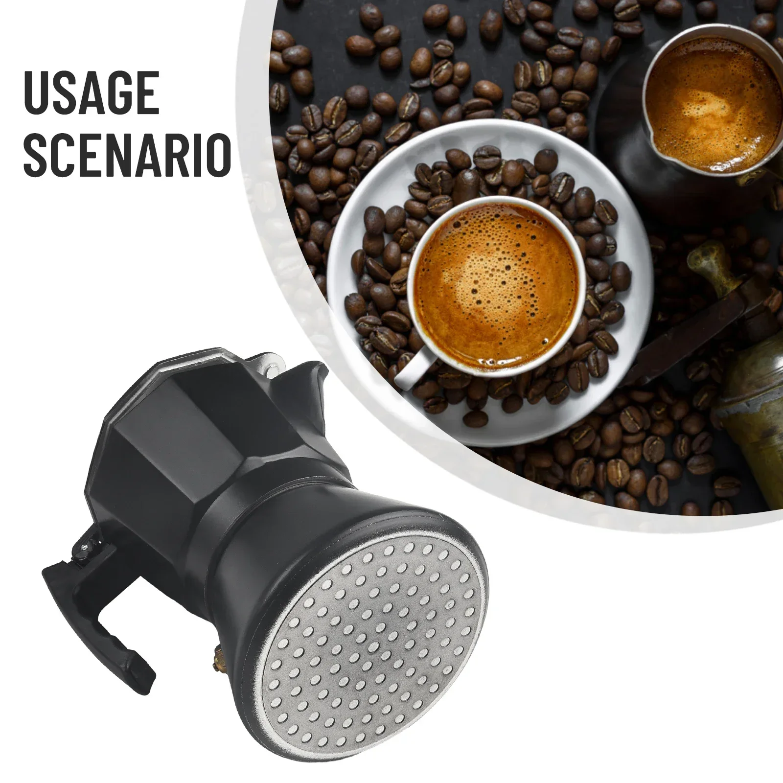 1pc 150/300ML Aluminum Moka Espresso Coffee Maker Black Percolator For Induction Cooker Pot Coffeeware Kitchen Accessories