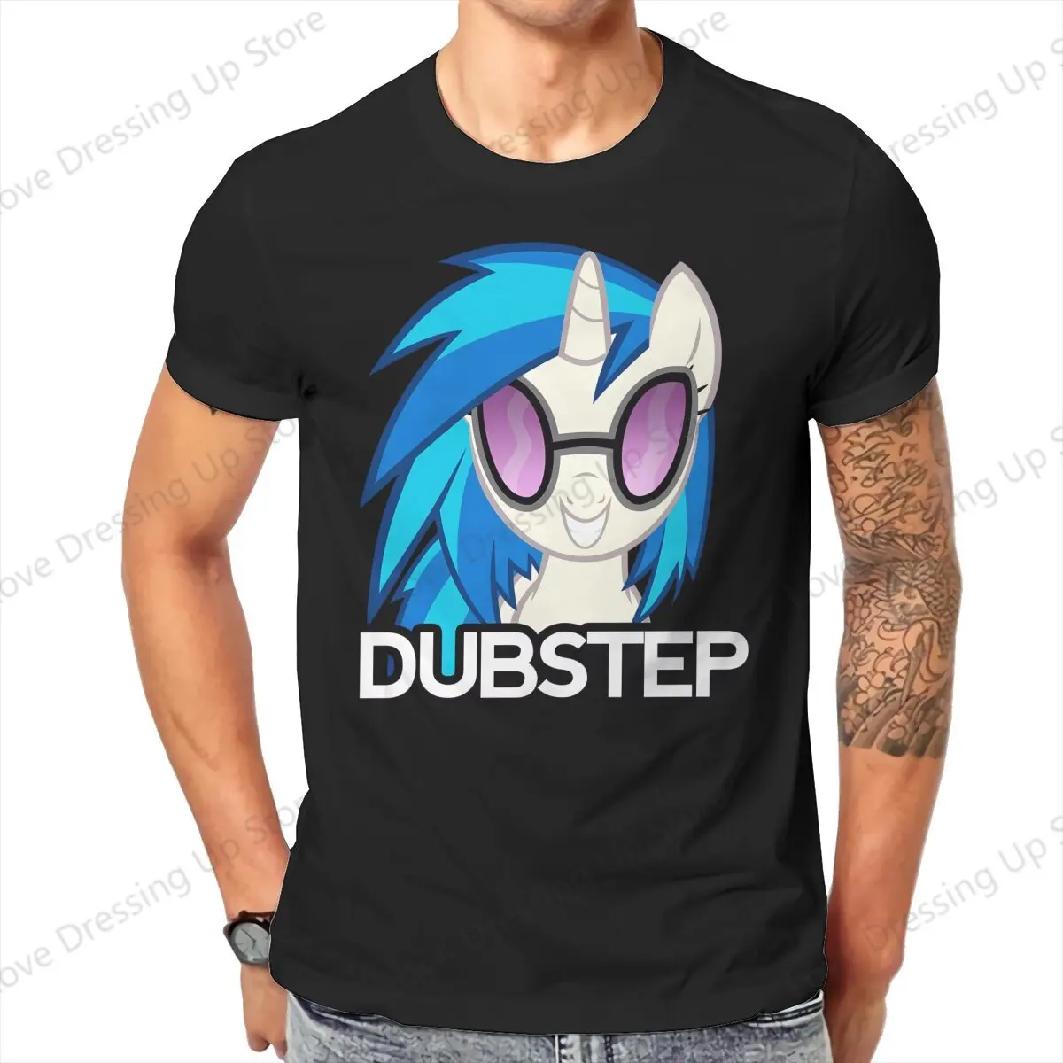 DJ PON-3 Essential Print Cotton Short  Sleeved T-shirt Men Women Versatile Mlp Couple Tops