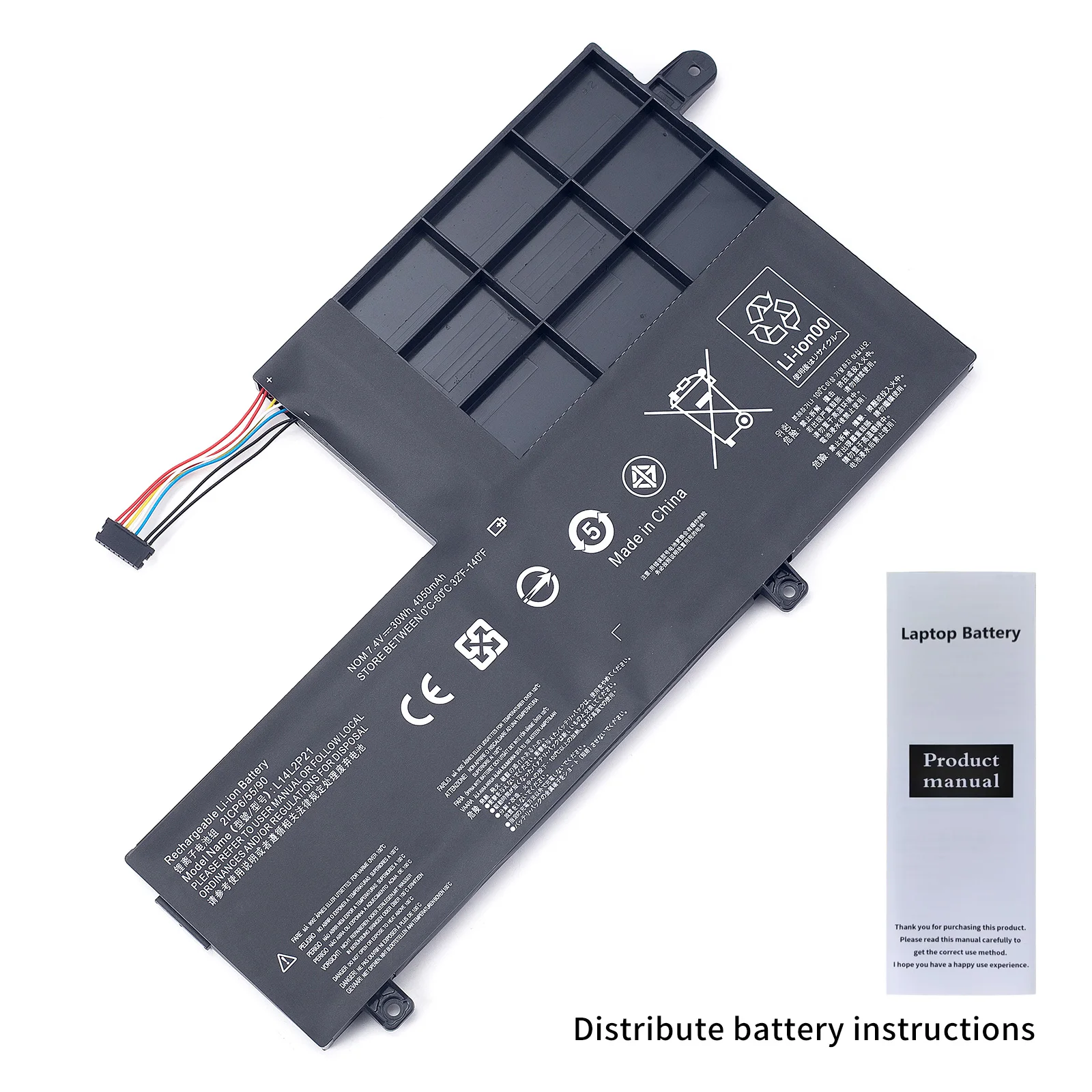 L14L2P21 7.4V 4050mAh Laptop Battery For Lenovo Yoga 500 S41 IdeaPad 720 80X4 L14M2P21 SB10W67230 SB10W67230 5B10Q39204