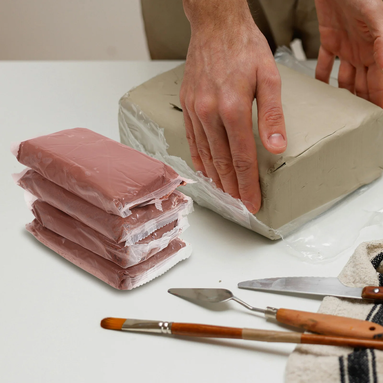 

4Pcs DIY Air Dry Clay Soft Pottery Set Bright Color Modeling Clay Craft Sculpture Kit Handmade Accessories for Teenager