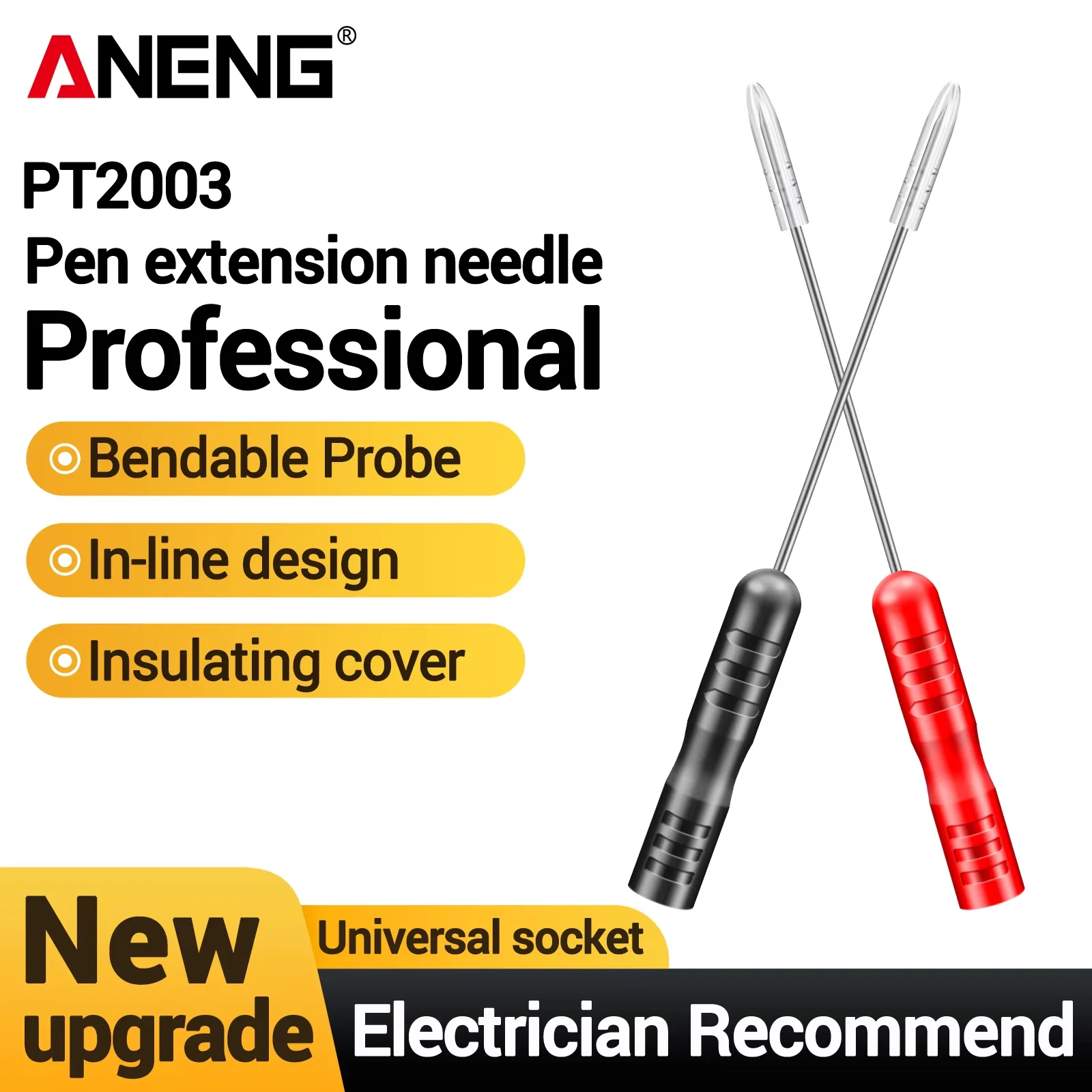 ANENG PT2003 Probe 1000V 10A Pressure Resistant Stainless Steel Test Needle Compatible with Universal Oscilloscope Probe Adapter