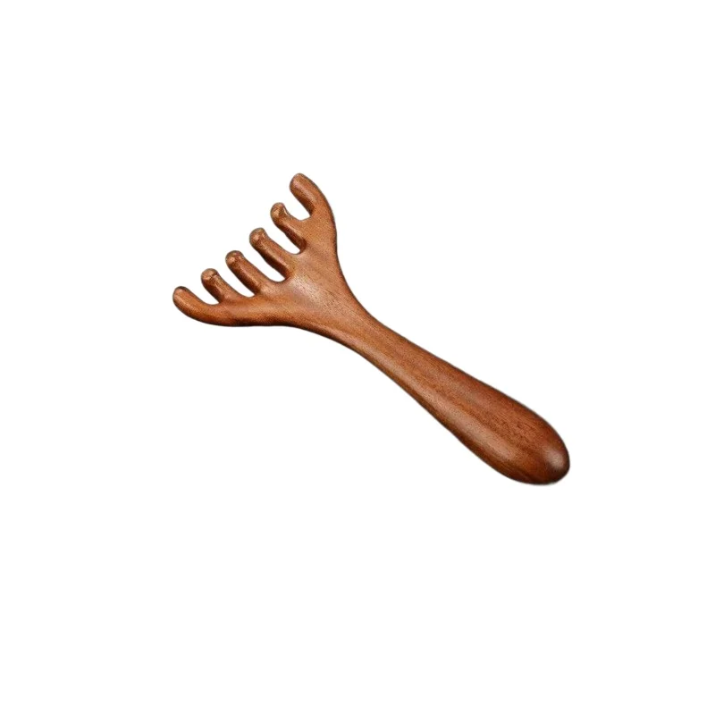 6-Claw Head Massager Promote Blood Circulation Body Tool Head Massage Brush Wooden Meridian Massage Comb Anti-static
