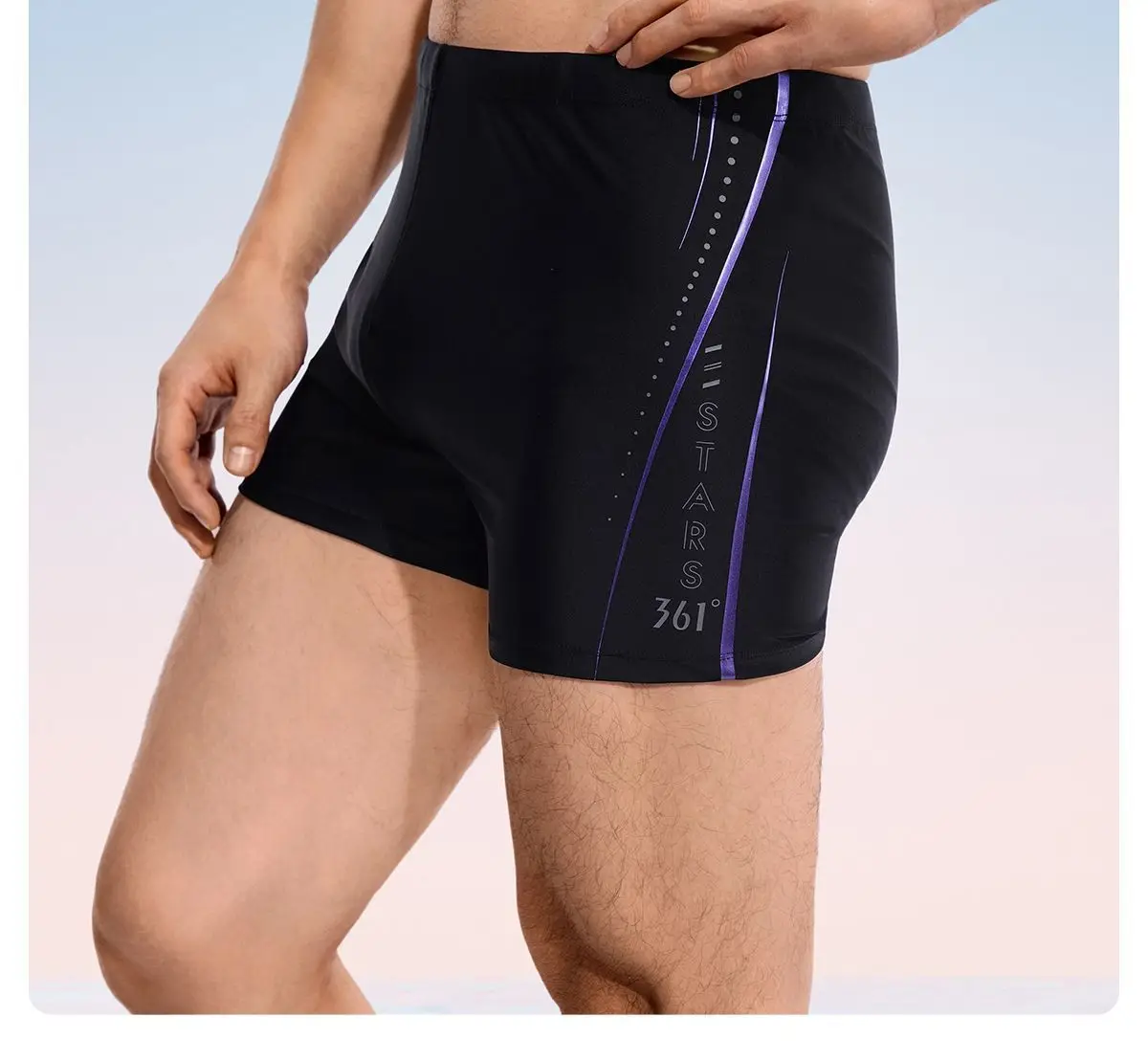 Men Professional Chlorine Resistant Swim Trunks Durable Waterproof Fastskin Training Swim Bath Jammer Competitive Beach Shorts