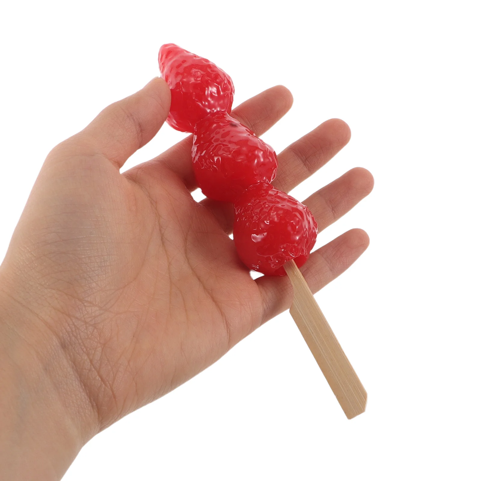 

2pcs Artificial Strawberry Skewer Props Realistic Faux Fruit Decoration Picks For Party Table Centerpiece Photography Display